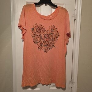 Torrid Orange Floral Heart Women's Top
